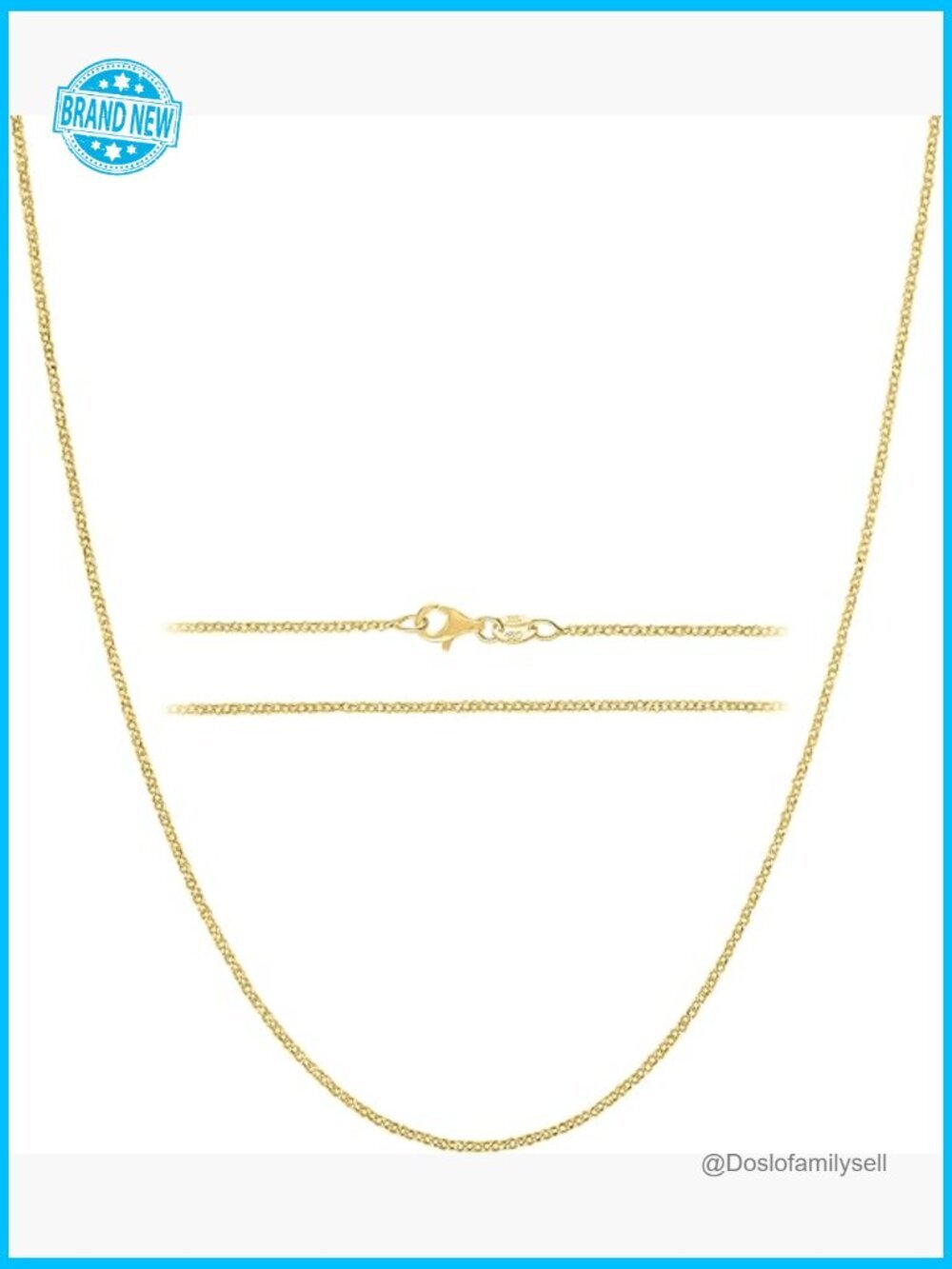 Thin Dainty Gold Plated Sterling Silver Chain Necklace Elegant Minimal Everyday